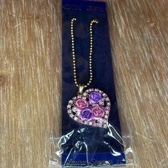 Lauren-Spencer Heart Shaped Rose Necklace - Picture 7 of 8